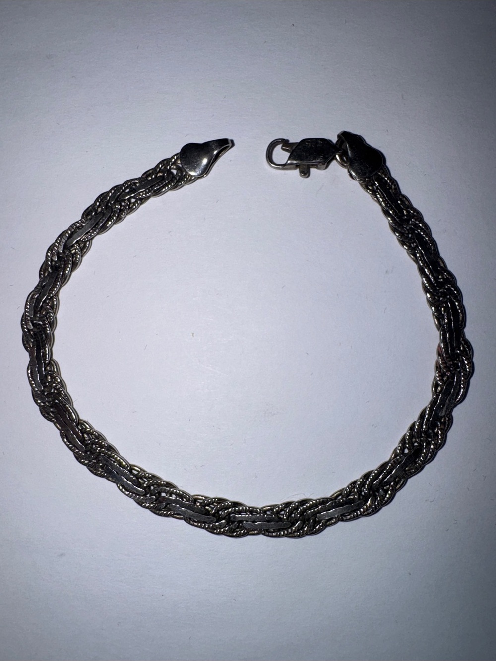 Twisted Rope Chain Bracelet Stamped 925 Mexico 7.53g